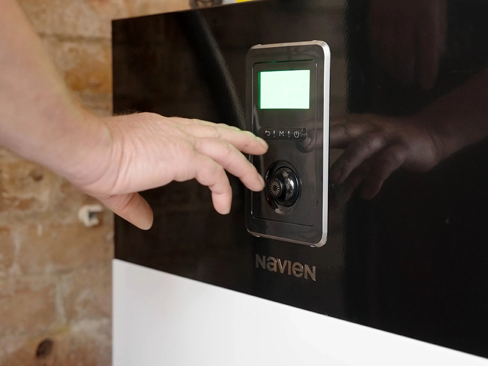 Navien boiler thermostat zoomed in shot